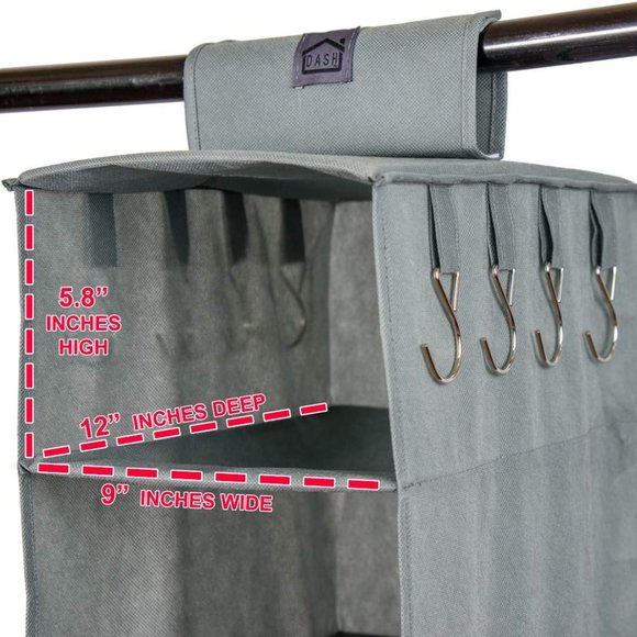 10 Shelf Hanging Closet Hat Organizer for Hat Storage & Belt Side Hooks - Picture 5 of 8